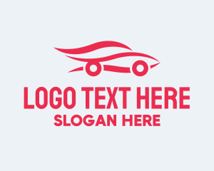 Car Face - Red Car Silhouette logo design