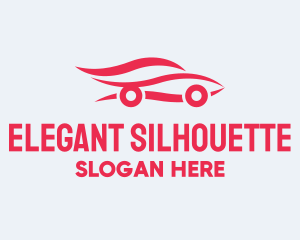 Red Car Silhouette logo design