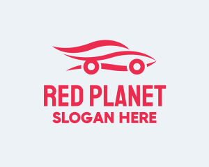 Red Car Silhouette logo design