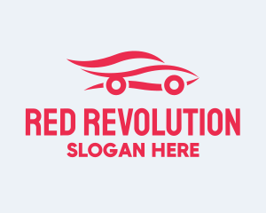 Red Car Silhouette logo design