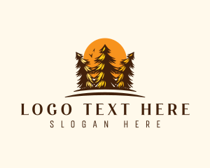 Wood - Pine Tree Forest logo design