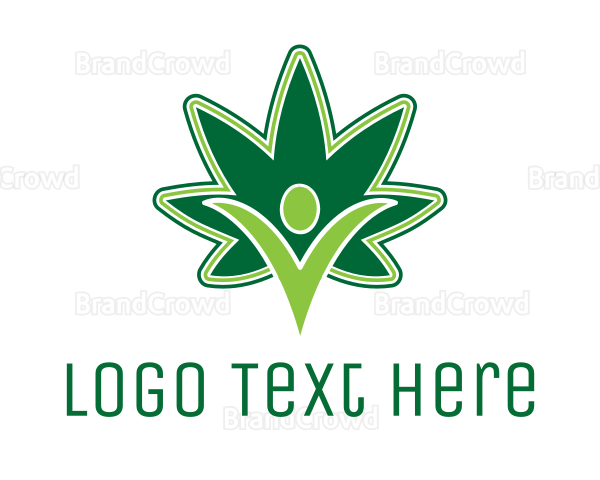 Green Marijuana Person Logo
