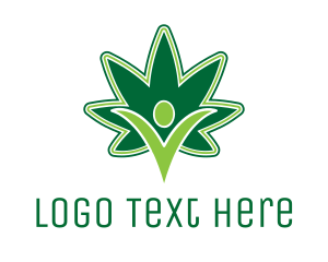 Ms - Green Marijuana Person logo design