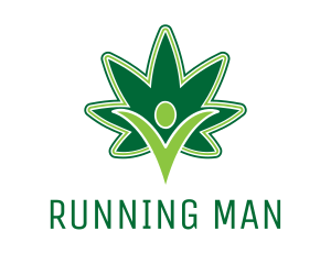 Green Marijuana Person Logo