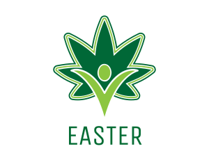 Dispensary - Green Marijuana Person logo design