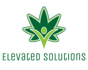 High - Green Marijuana Person logo design