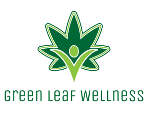 Green Marijuana Person logo design