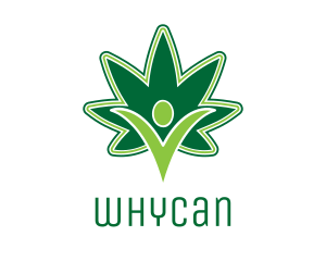 Therapy - Green Marijuana Person logo design