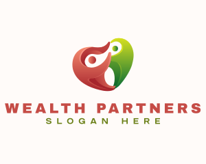 Partner Couple Heart logo design