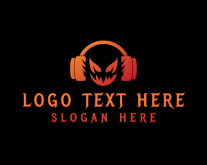 Online Gaming - Monster Audio Headphones logo design