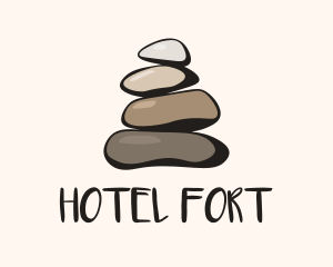 Brown Stone Stack Spa logo design