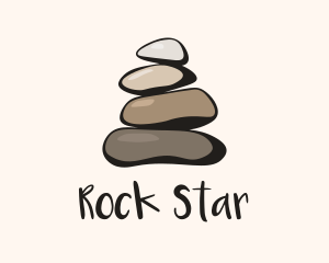 Rock - Brown Stone Stack Spa logo design