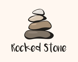 Brown Stone Stack Spa logo design