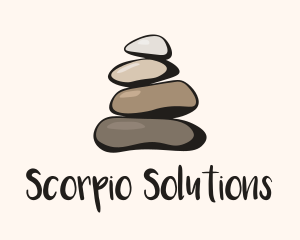 Brown Stone Stack Spa logo design