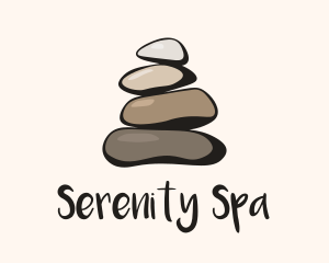 Spa - Brown Stone Stack Spa logo design