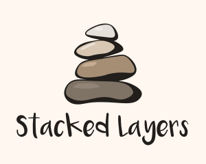 Brown Stone Stack Spa logo design