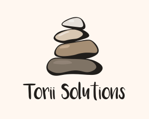 Brown Stone Stack Spa logo design