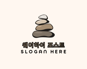 Brown Stone Stack Spa logo design