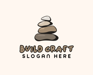 Brown Stone Stack Spa logo design