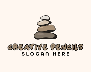 Brown Stone Stack Spa logo design