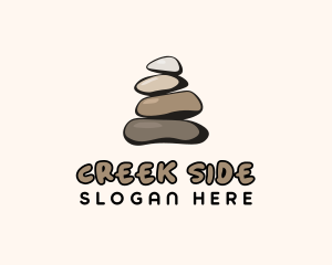 Brown Stone Stack Spa logo design