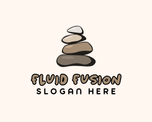 Brown Stone Stack Spa logo design