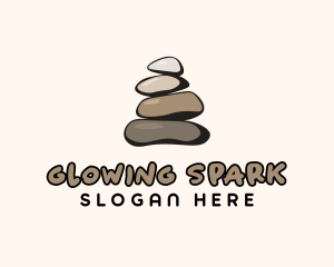 Brown Stone Stack Spa logo design