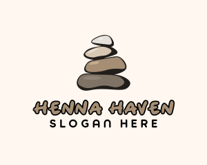 Brown Stone Stack Spa logo design