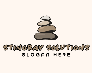 Brown Stone Stack Spa logo design