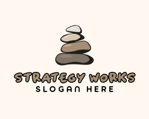 Brown Stone Stack Spa logo design