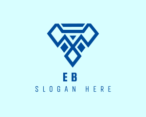 Accessories - Blue Diamond Letter T logo design