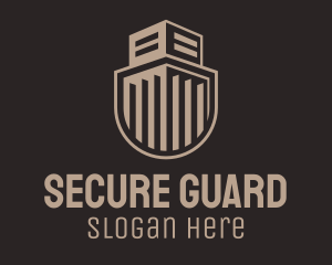 Construction Worker - Building Guard Shield logo design