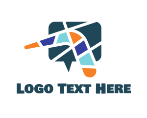 Team Speak - Mosaic Boomerang Chat logo design