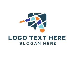 Mosaic Boomerang Chat logo design