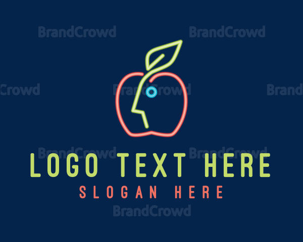 Neon Human Apple Logo