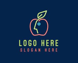 Neon Human Apple Logo