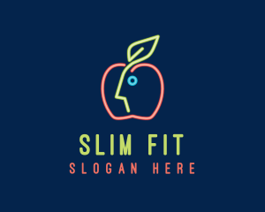 Diet - Neon Human Apple logo design