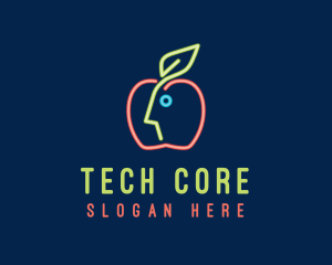 Neon Human Apple logo design