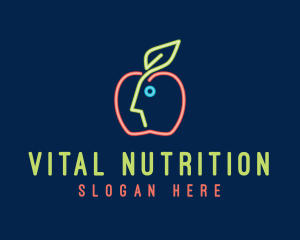 Nutritionist - Neon Human Apple logo design