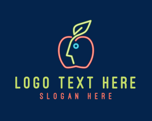 Neon Human Apple Logo