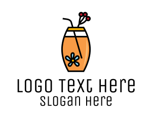 Refreshment - Flower Iced Tea logo design