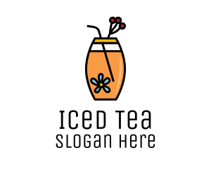 Flower Iced Tea logo design