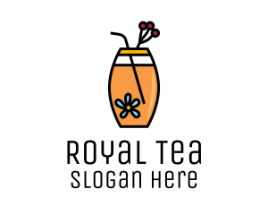 Flower Iced Tea logo design