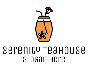 Flower Iced Tea logo design