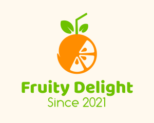 Fruity - Orange Pulp Juice logo design