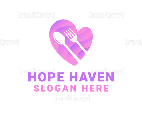 Food Cutlery Heart Logo