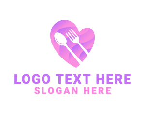 Kitchenware - Food Cutlery Heart logo design