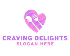 Craving - Food Cutlery Heart logo design