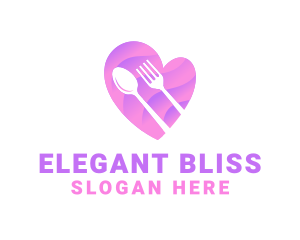 Cuisine - Food Cutlery Heart logo design