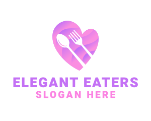 Silverware - Food Cutlery Heart logo design